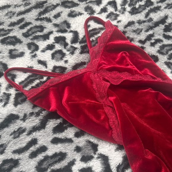 Red Velvet Slip Dress - Picture 2 of 4
